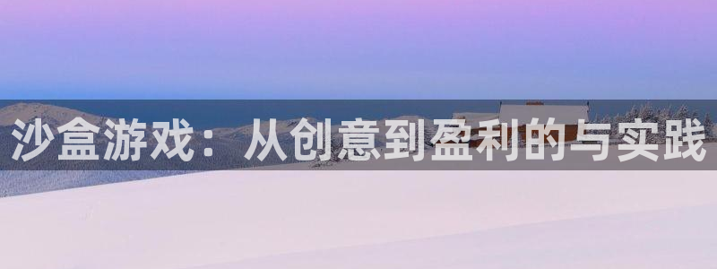 pp电子官网代理开号：沙盒游戏：从创意到盈利的与实践
